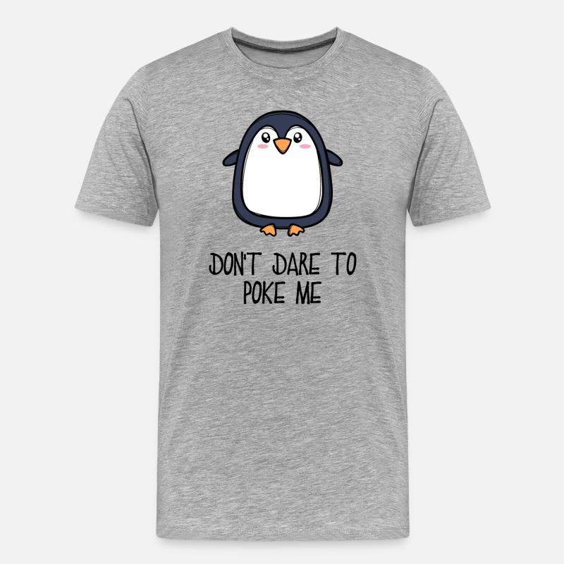 Cool Tier Vogel Statement Pinguin Südpol - Männer Premium Bio T-Shirt - Grau meliert