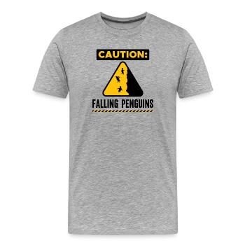 Pinguin Humorvoll Vögel Statement Seevogel - Männer Premium Bio T-Shirt - Grau meliert - Vorne - Damien (186cm)