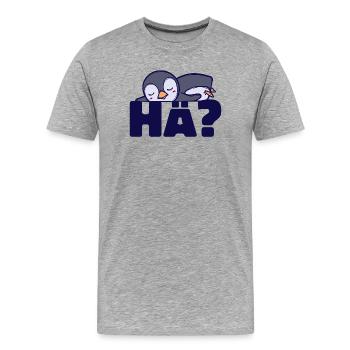Süß Pinguin Spruch Vogel Tier Arktis Kalt - Männer Premium Bio T-Shirt - Grau meliert - Vorne - Damien (186cm)