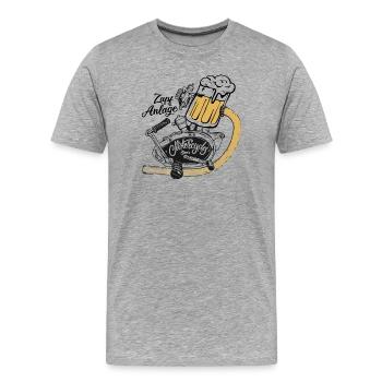 Zapfanlage Bier Twins Bikertreffen - Männer Premium Bio T-Shirt - Grau meliert - Vorne - Damien (186cm)