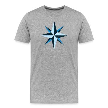 Compass - Men's Premium Organic T-Shirt - heather grey - Front - Damien (186cm)