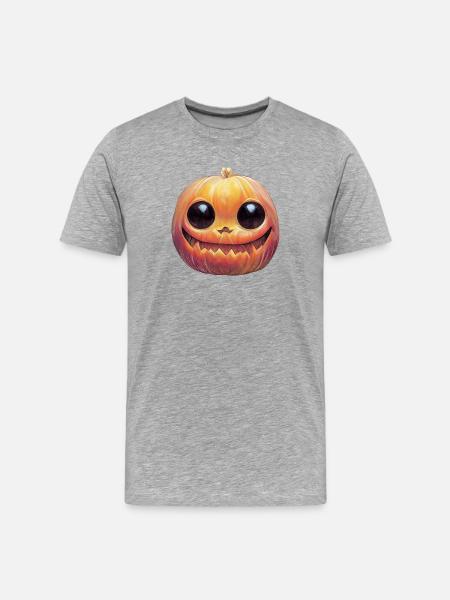 Pumpkin Head For Halloween - Men's Premium Organic T-Shirt - heather grey