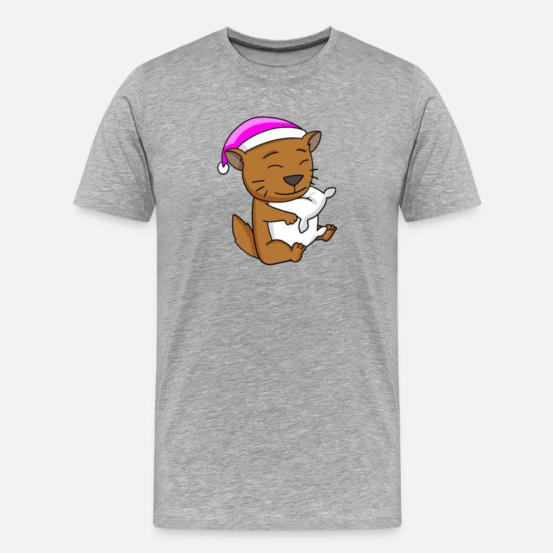 Chat race de chat Somali - T-shirt bio Premium Homme - gris chiné