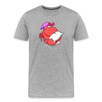 Crabe avec oreiller et bonnet de couchage - T-shirt bio Premium Homme - gris chiné - Devant - Damien (186cm)