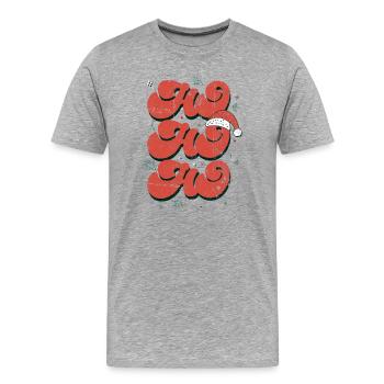 Scénario festif Ho - T-shirt bio Premium Homme - gris chiné - Devant - Damien (186cm)