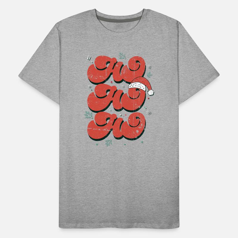 Ho Ho Ho Festive Script Men's Premium Organic T-Shirt