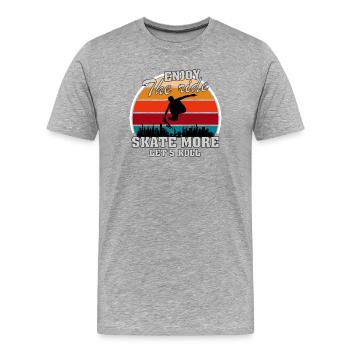 Urban Skateboarding: Schweben Sie über die Stadt - Männer Premium Bio T-Shirt - Grau meliert - Vorne - Damien (186cm)