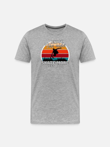 Urban Skateboarding: Soar over the city - Men's Premium Organic T-Shirt - heather grey