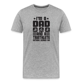 I'm A Dad And A Triathlete Nothing - Men's Premium Organic T-Shirt - heather grey - Front - Damien (186cm)