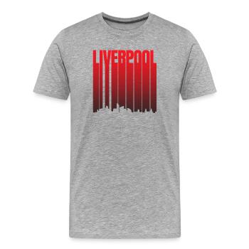 Liverpool Skyline Gradient - Men's Premium Organic T-Shirt - heather grey - Front - Damien (186cm)