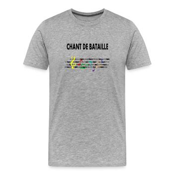 Chant de bataille - T-shirt bio Premium Homme - gris chiné - Devant - Damien (186cm)