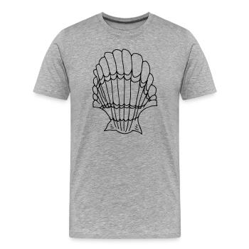 Muschel - Männer Premium Bio T-Shirt - Grau meliert - Vorne - Damien (186cm)