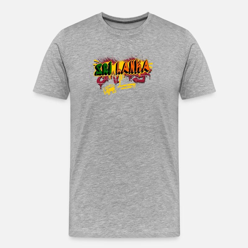 Sri Lanka Graffiti Design - Männer Premium Bio T-Shirt - Grau meliert