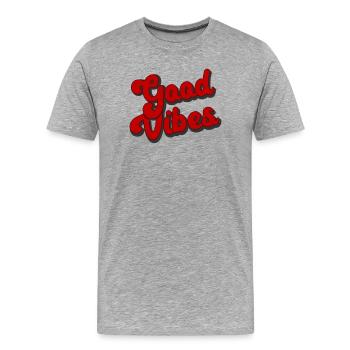 Style Rétro Design - T-shirt bio Premium Homme - gris chiné - Devant - Damien (186cm)