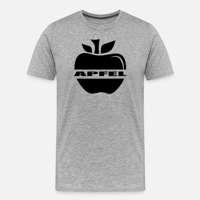 Apfel einfach ein Apfel - Männer Premium Bio T-Shirt - Grau meliert