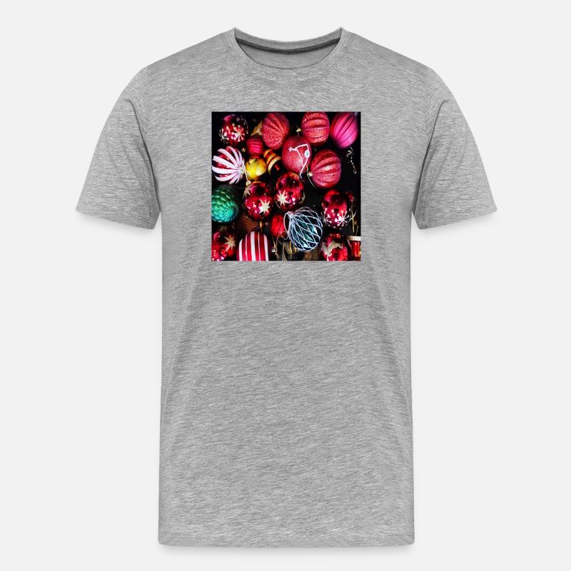 Christbaumkugeln - Weihnachtsdeko - Männer Premium Bio T-Shirt - Grau meliert