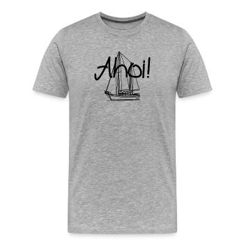 ahoi voilier - T-shirt bio Premium Homme - gris chiné - Devant - Damien (186cm)