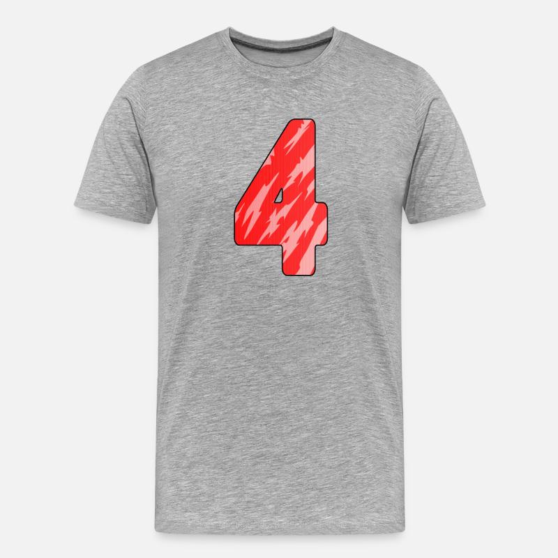 4 - Männer Premium Bio T-Shirt - Grau meliert
