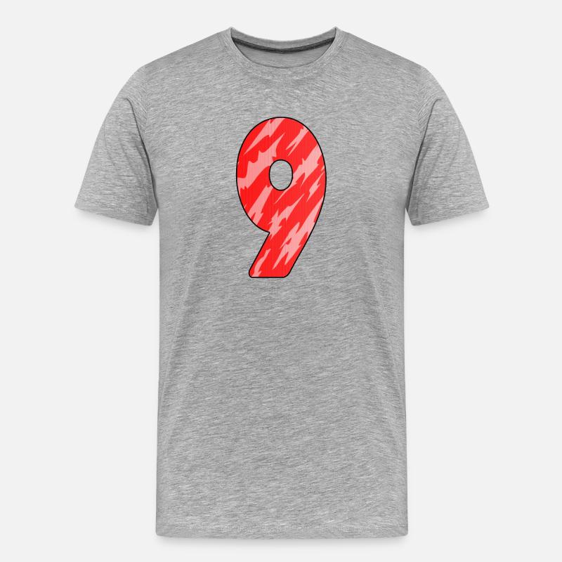 9 - Männer Premium Bio T-Shirt - Grau meliert