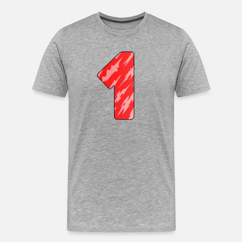 1 - Männer Premium Bio T-Shirt - Grau meliert