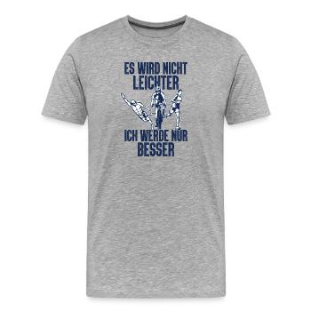 Es Wird Nicht Leichter Ich Triathlon - Männer Premium Bio T-Shirt - Grau meliert - Vorne - Damien (186cm)