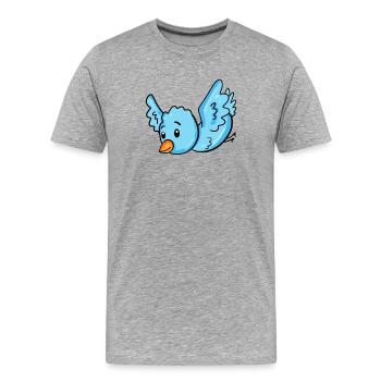 Bleu oiseau - T-shirt bio Premium Homme - gris chiné - Devant - Damien (186cm)