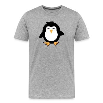 Oiseau de mer Animal Manchot doux Oiseau Arctique - T-shirt bio Premium Homme - gris chiné - Devant - Damien (186cm)