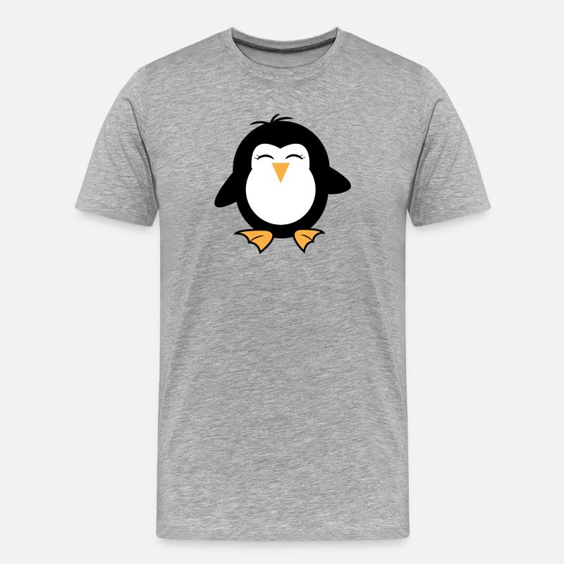 Seevogel Tier Süß Pinguin Vogel Arktis - Männer Premium Bio T-Shirt - Grau meliert