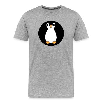 Penguin Animal Antarctica Bird Zoo Pôle Sud - T-shirt bio Premium Homme - gris chiné - Devant - Damien (186cm)