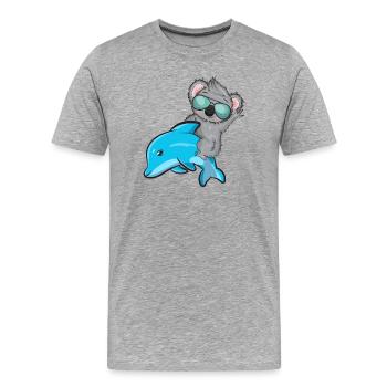 Koala et Delfin - T-shirt bio Premium Homme - gris chiné - Devant - Damien (186cm)