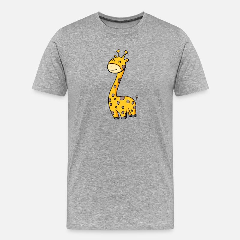 Lustige Komische Giraffe - Männer Premium Bio T-Shirt - Grau meliert