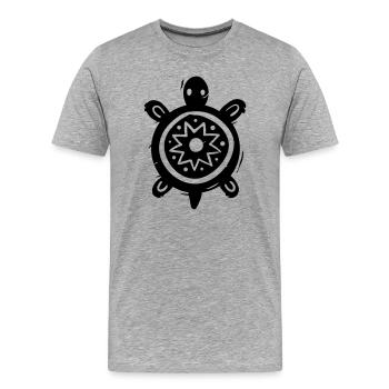 Tortue Tribale - T-shirt bio Premium Homme - gris chiné - Devant - Damien (186cm)