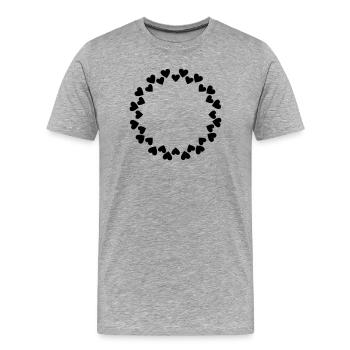 Herzen kreisen großen kleinen Doppelkreis - Männer Premium Bio T-Shirt - Grau meliert - Vorne - Damien (186cm)