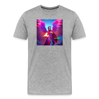 Orientalischer Engel Hijab Frauen Kunst - Männer Premium Bio T-Shirt - Grau meliert - Vorne - Damien (186cm)