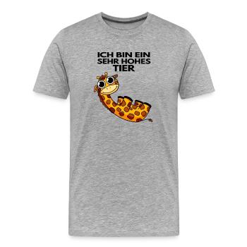 Teamleiter Giraffe Trainer Leitung Chef - Männer Premium Bio T-Shirt - Grau meliert - Vorne - Damien (186cm)