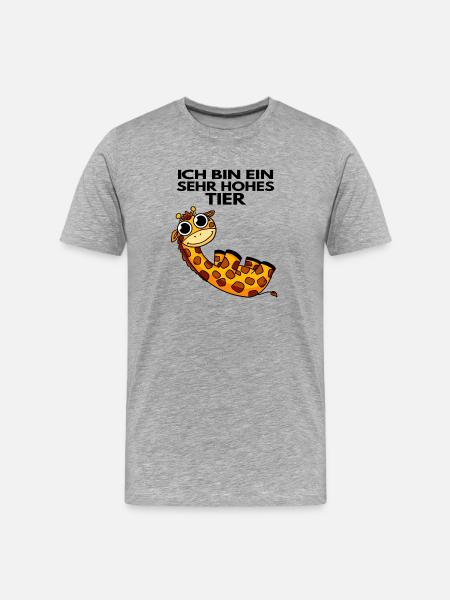 Teamleiter Giraffe Trainer Leitung Chef - Männer Premium Bio T-Shirt - Grau meliert