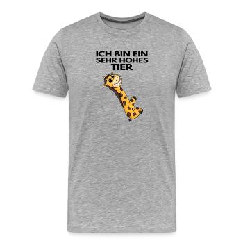 Teamleiter Giraffe Trainer Leitung Chef - Männer Premium Bio T-Shirt - Grau meliert - Vorne - Damien (186cm)