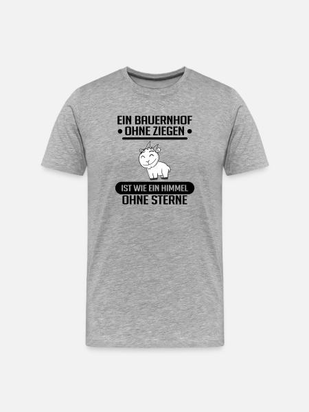 Ziege Ziegenbock Bock - Männer Premium Bio T-Shirt - Grau meliert