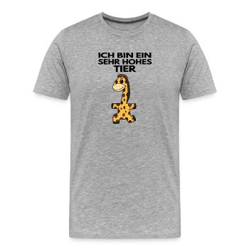 Teamleiter Giraffe Trainer Leitung Chef - Männer Premium Bio T-Shirt - Grau meliert - Vorne - Damien (186cm)