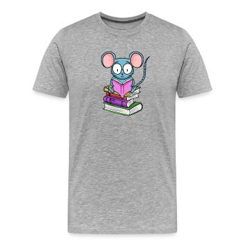 Lesen Buch Bücher Leser Geschenk - Männer Premium Bio T-Shirt - Grau meliert - Vorne - Damien (186cm)