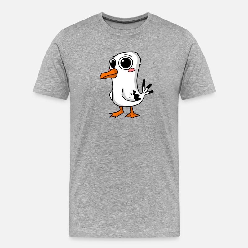 Niedliche Möwe - Männer Premium Bio T-Shirt - Grau meliert