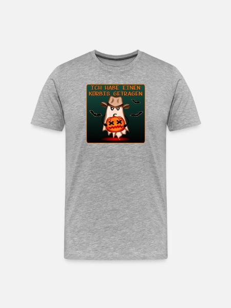 KÜRBIS TRAGEN - Männer Premium Bio T-Shirt - Grau meliert