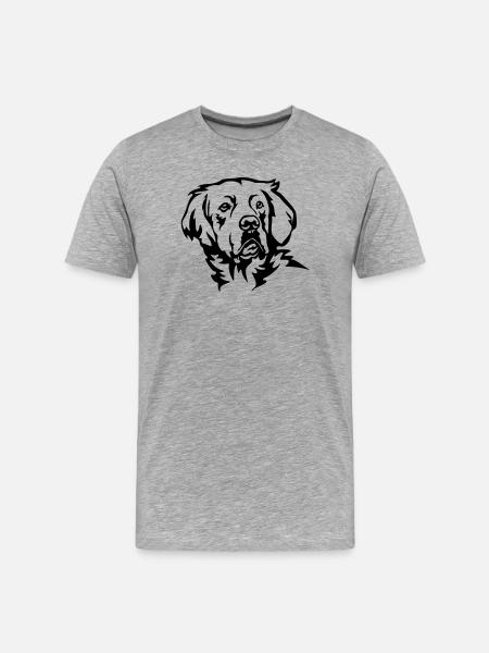 Golden Retriever Head - Men's Premium Organic T-Shirt - heather grey