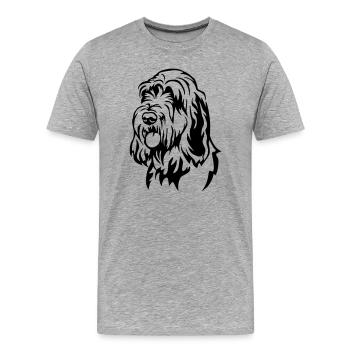 Spinone Italiano Head - Men's Premium Organic T-Shirt - heather grey - Front - Damien (186cm)