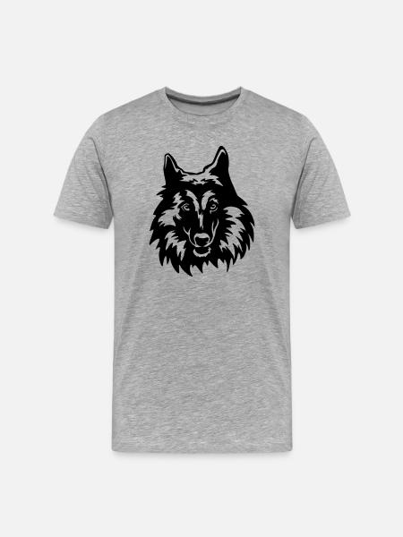 Tervueren head - Men's Premium Organic T-Shirt - heather grey