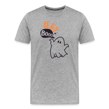 Hey booo - Männer Premium Bio T-Shirt - Grau meliert - Vorne - Damien (186cm)