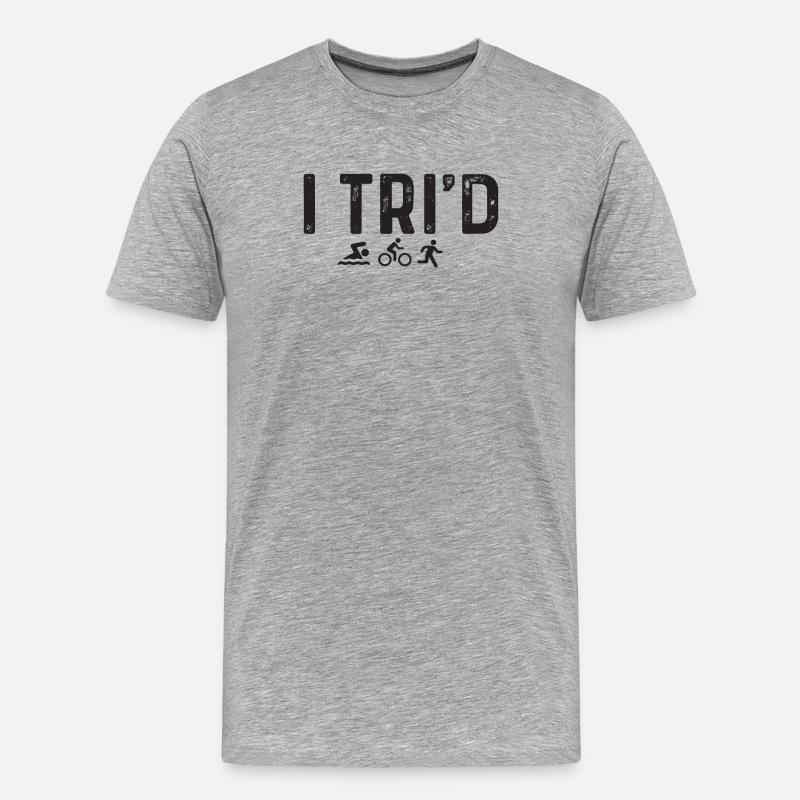 I Tri'd Triathlon - Männer Premium Bio T-Shirt - Grau meliert