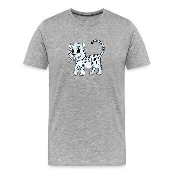 Snow Leopard Leopard - Men's Premium Organic T-Shirt - heather grey - Front - Damien (186cm)