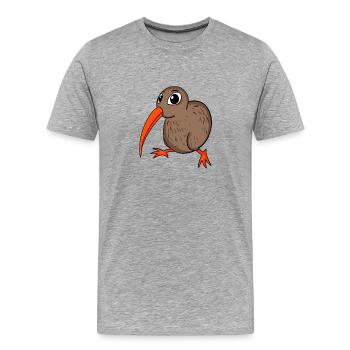 Kiwi Kiwis Bird Gift - Men's Premium Organic T-Shirt - heather grey - Front - Damien (186cm)