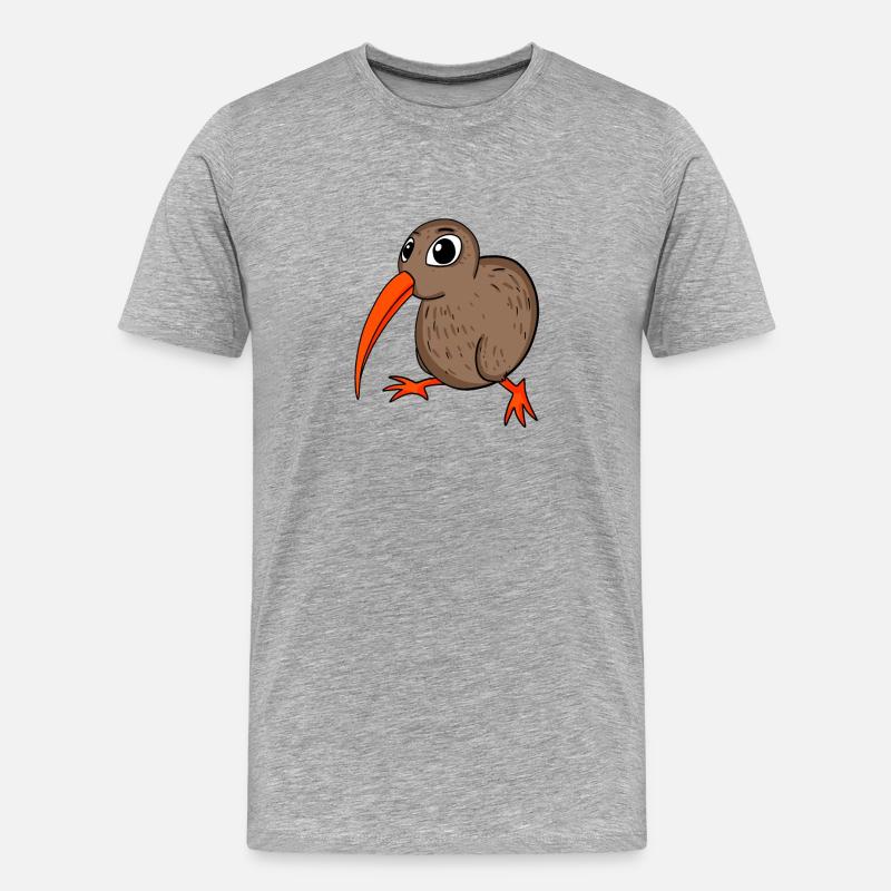 Kiwi Kiwis Vogel Geschenk - Männer Premium Bio T-Shirt - Grau meliert